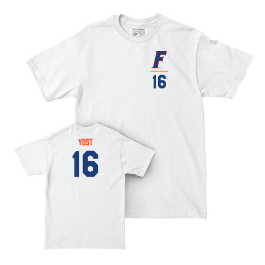 Florida Baseball White Logo Comfort Colors Tee - Hayden Yost Small