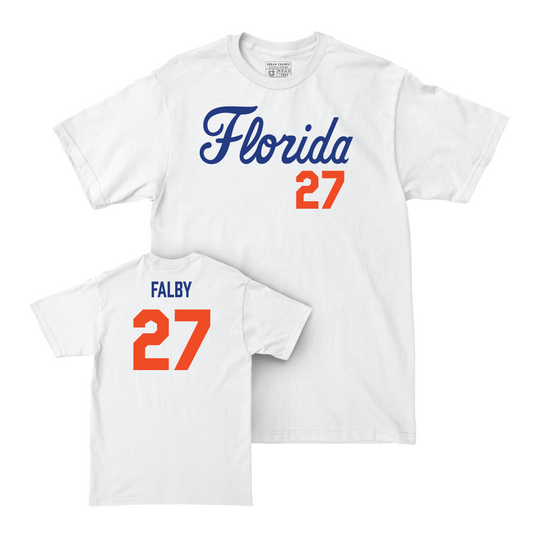 Florida Softball White Script Comfort Colors Tee - Kendra Falby Small