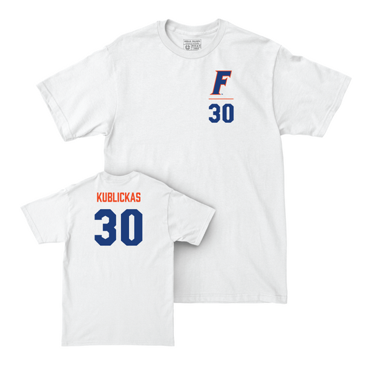 Florida Men's Basketball White Logo Comfort Colors Tee - Kajus Kublickas Small