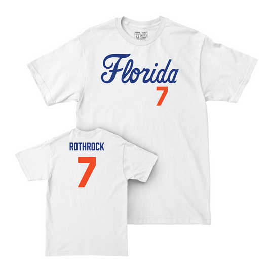 Florida Softball White Script Comfort Colors Tee - Keagan Rothrock Small