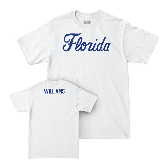 Florida Men's Track & Field White Script Comfort Colors Tee - Kevar Williams Small