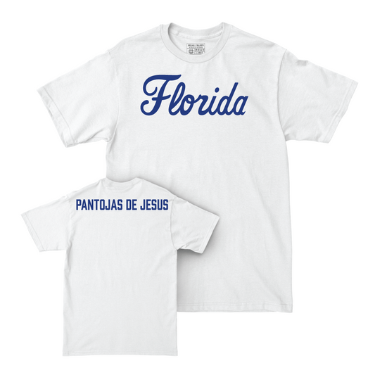 Florida Men's Track & Field White Script Comfort Colors Tee - Miguel Pantojas De Jesus Small