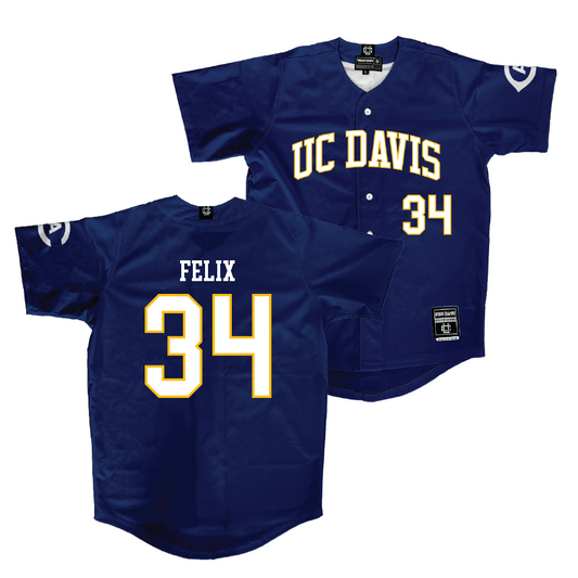 UC Davis Baseball Navy Jersey - Ethan Felix | #34