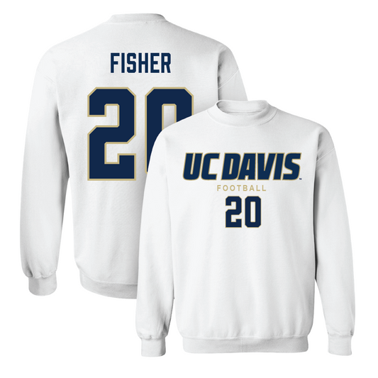 UC Davis Football White Classic Crew - Jordan Fisher