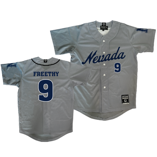Nevada Baseball Grey Jersey - JR Freethy | #9