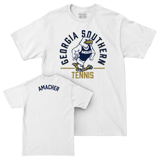 Georgia Southern Men's Tennis White Classic Comfort Colors Tee - Alex Amacher Youth Small