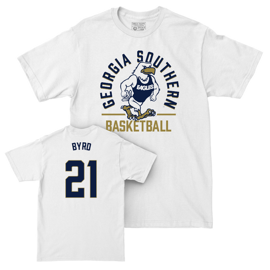 Georgia Southern Women's Basketball White Classic Comfort Colors Tee - Amoni Byrd Youth Small