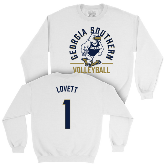 Georgia Southern Women's Volleyball White Classic Crew - Ashlyn Lovett Youth Small