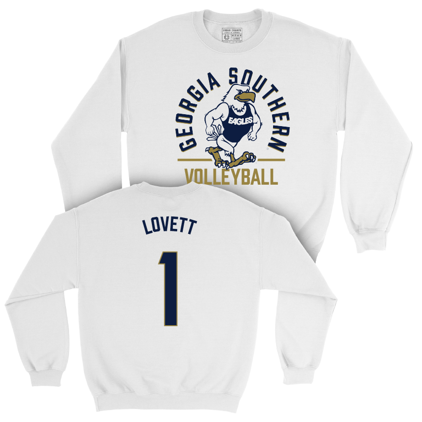 Georgia Southern Women's Volleyball White Classic Crew - Ashlyn Lovett Youth Small