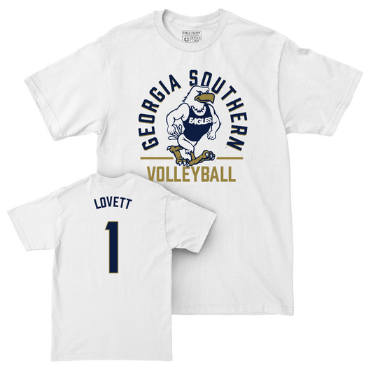Georgia Southern Women's Volleyball White Classic Comfort Colors Tee - Ashlyn Lovett Youth Small