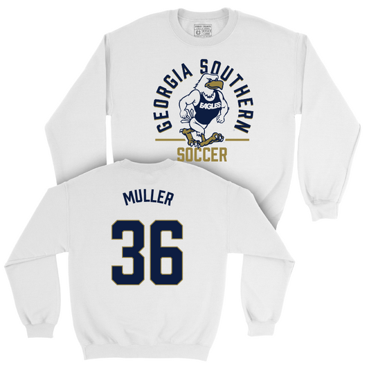 Georgia Southern Men's Soccer White Classic Crew - Andrew Muller Youth Small