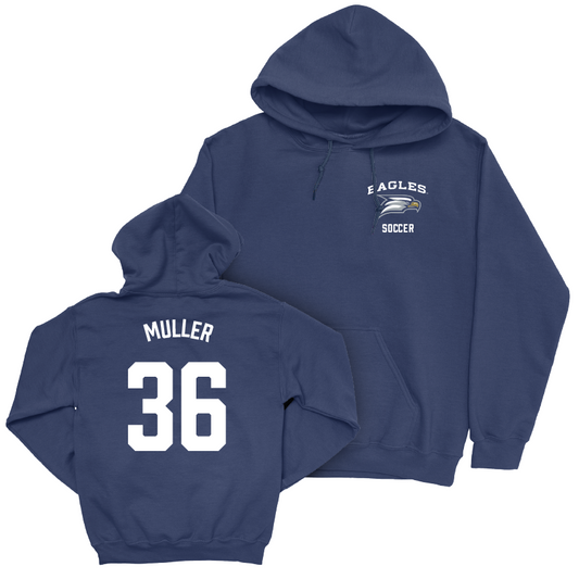 Georgia Southern Men's Soccer Navy Logo Hoodie - Andrew Muller Youth Small