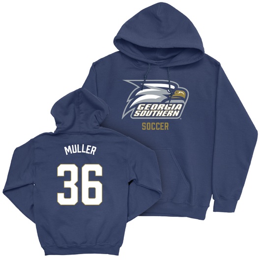 Georgia Southern Men's Soccer Navy Staple Hoodie - Andrew Muller Youth Small