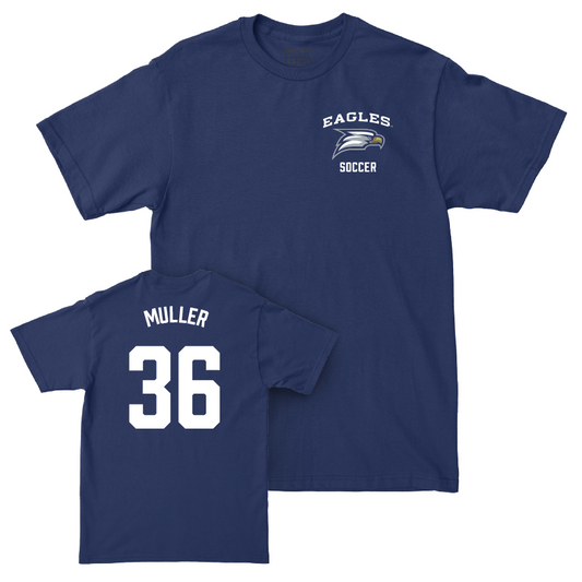 Georgia Southern Men's Soccer Navy Logo Tee - Andrew Muller Youth Small