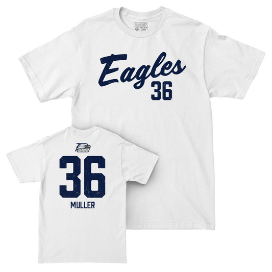 Georgia Southern Men's Soccer White Script Comfort Colors Tee - Andrew Muller Youth Small