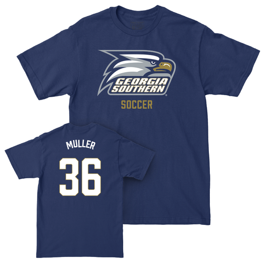 Georgia Southern Men's Soccer Navy Staple Tee - Andrew Muller Youth Small