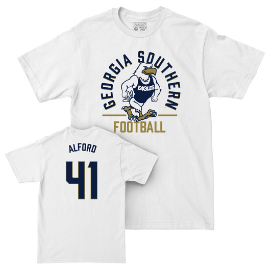 Georgia Southern Football White Classic Comfort Colors Tee - Brandon Alford Youth Small