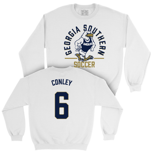Georgia Southern Women's Soccer White Classic Crew - Brianna Conley Youth Small
