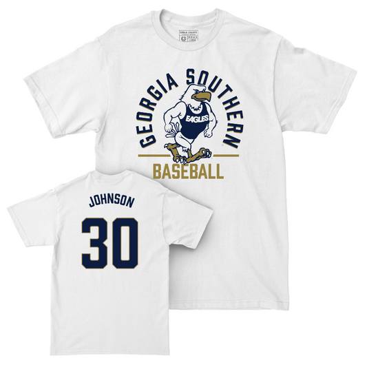Georgia Southern Baseball White Classic Comfort Colors Tee - Ben Johnson Youth Small