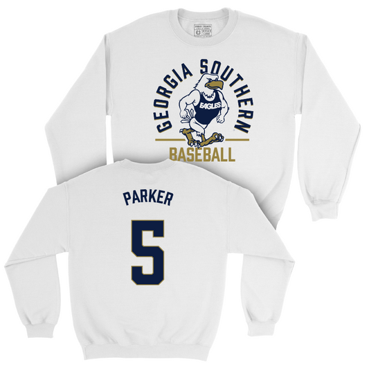 Georgia Southern Baseball White Classic Crew - Cade Parker Youth Small