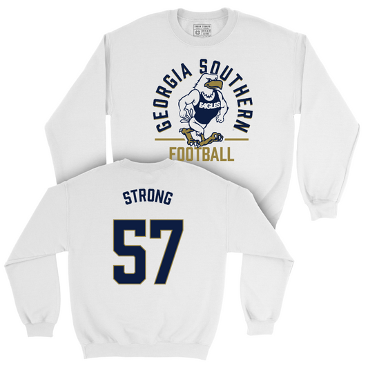 Georgia Southern Football White Classic Crew - Chandler Strong Youth Small