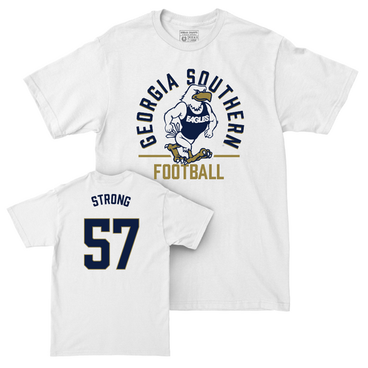 Georgia Southern Football White Classic Comfort Colors Tee - Chandler Strong Youth Small