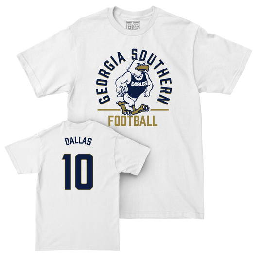 Georgia Southern Football White Classic Comfort Colors Tee - David Dallas Youth Small