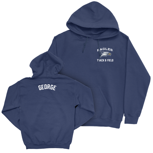 Georgia Southern Women's Track & Field Navy Logo Hoodie - Emani George Youth Small