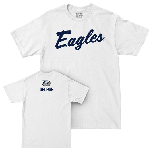 Georgia Southern Women's Track & Field White Script Comfort Colors Tee - Emani George Youth Small