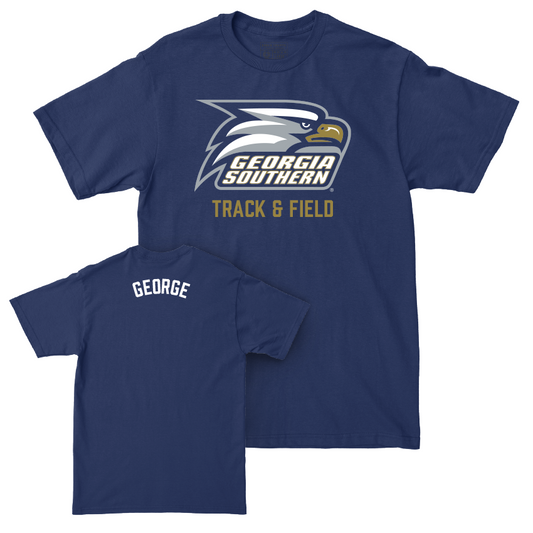 Georgia Southern Women's Track & Field Navy Staple Tee - Emani George Youth Small