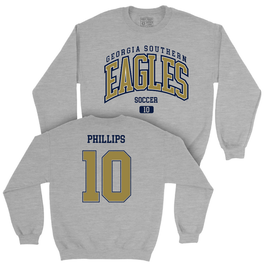 Georgia Southern Women's Soccer Sport Grey Arch Crew - Faith Phillips Youth Small