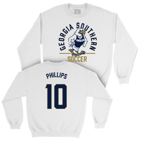 Georgia Southern Women's Soccer White Classic Crew - Faith Phillips Youth Small