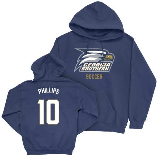 Georgia Southern Women's Soccer Navy Staple Hoodie - Faith Phillips Youth Small