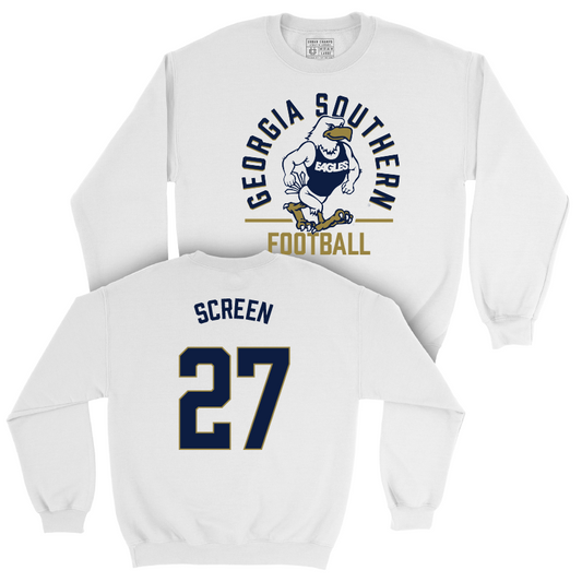 Georgia Southern Football White Classic Crew - Isaiah Screen Youth Small
