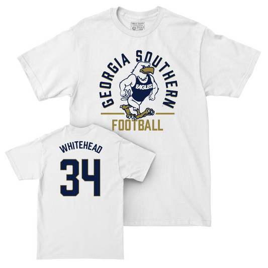 Georgia Southern Football White Classic Comfort Colors Tee - Jamari Whitehead Youth Small