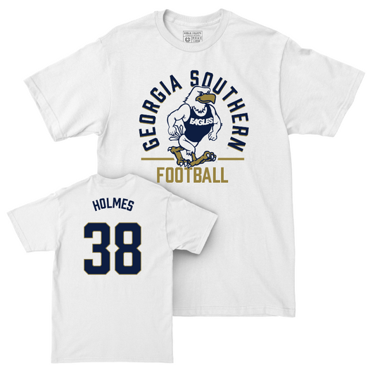 Georgia Southern Football White Classic Comfort Colors Tee - Jeremiah Holmes Youth Small