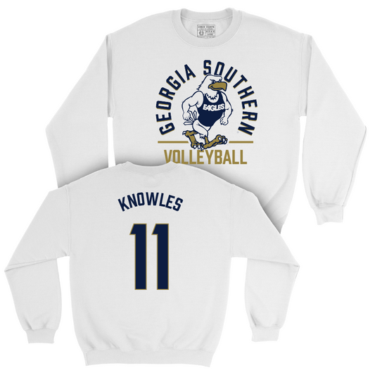 Georgia Southern Women's Volleyball White Classic Crew - Kayla Knowles Youth Small