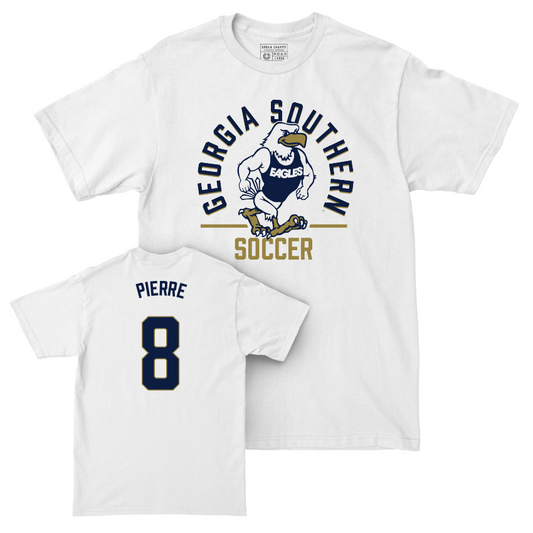 Georgia Southern Men's Soccer White Classic Comfort Colors Tee - Kevin Pierre Youth Small