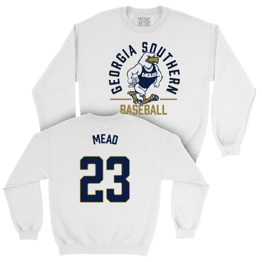 Georgia Southern Baseball White Classic Crew - Landry Mead Youth Small