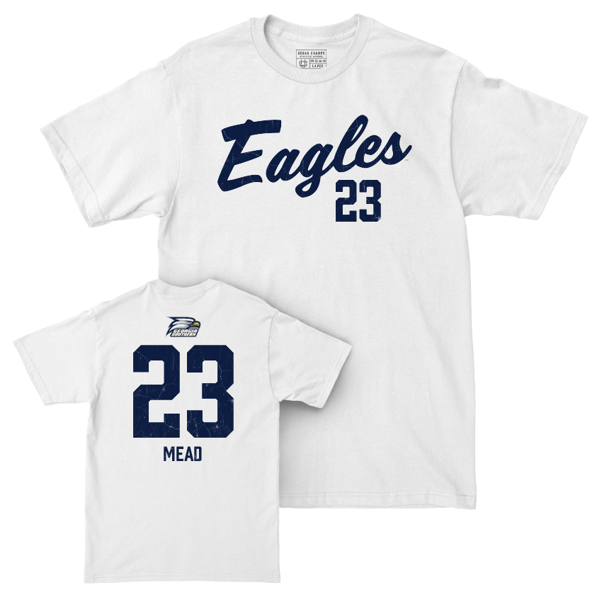 Georgia Southern Baseball White Script Comfort Colors Tee - Landry Mead Youth Small