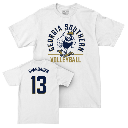 Georgia Southern Women's Volleyball White Classic Comfort Colors Tee - Paige Spanbauer Youth Small