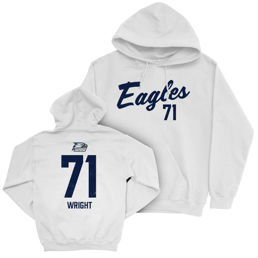 Georgia Southern Football White Script Hoodie - Robert Wright Youth Small