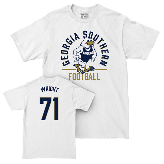 Georgia Southern Football White Classic Comfort Colors Tee - Robert Wright Youth Small
