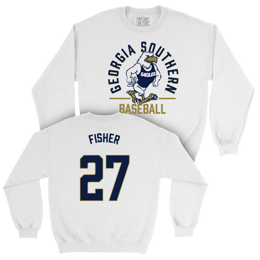 Georgia Southern Baseball White Classic Crew - Ty Fisher Youth Small