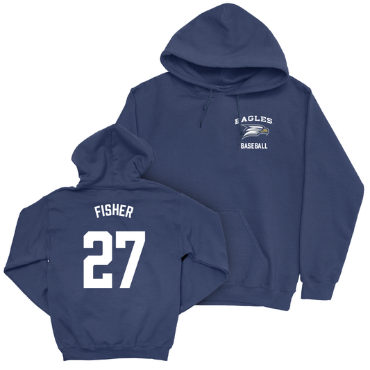 Georgia Southern Baseball Navy Logo Hoodie - Ty Fisher Youth Small