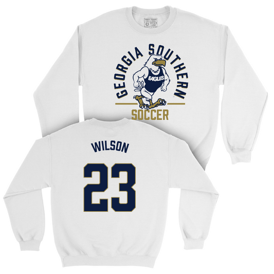Georgia Southern Men's Soccer White Classic Crew - Ty Wilson Youth Small