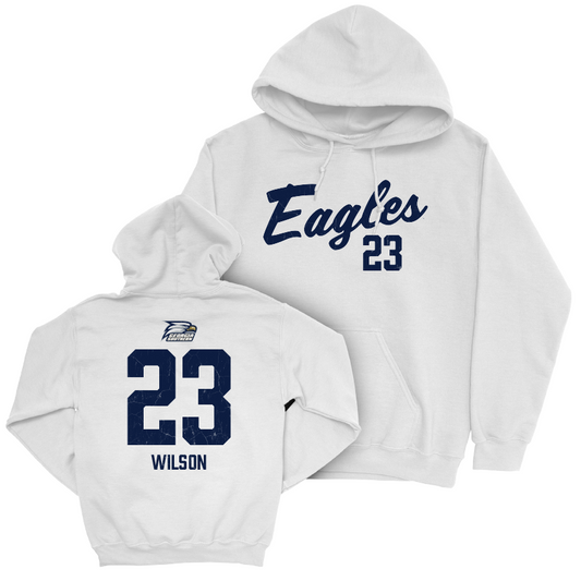 Georgia Southern Men's Soccer White Script Hoodie - Ty Wilson Youth Small
