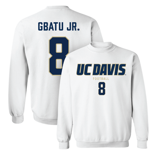 UC Davis Football White Classic Crew - Samuel Gbatu Jr.