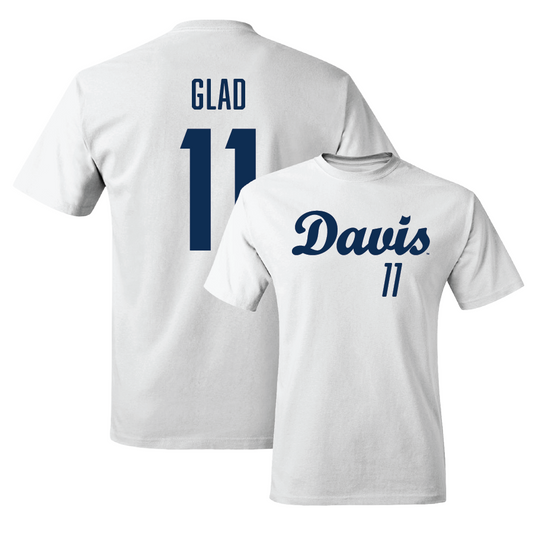 UC Davis Women's Basketball White Script Comfort Colors Tee - Clara Glad