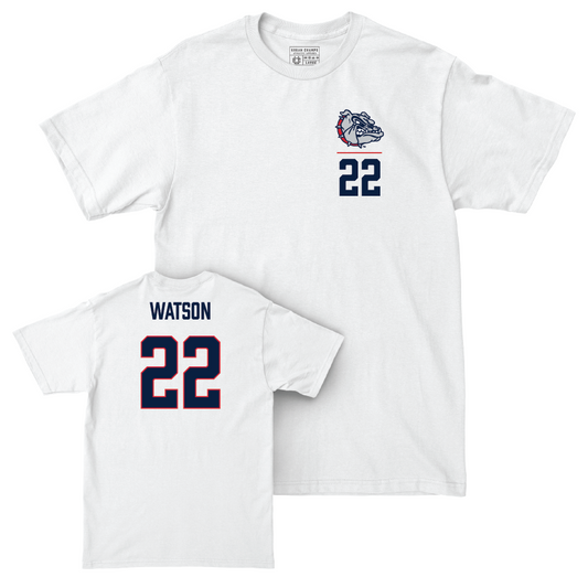 Gonzaga Men's Basketball White Logo Comfort Colors Tee - Anton Watson Small